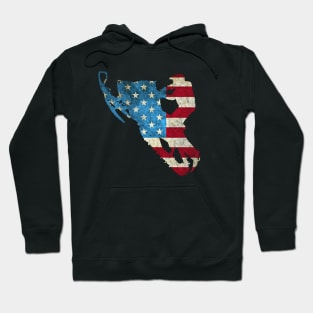 American Flag Snowmobile Winter Snowmobiling Hoodie